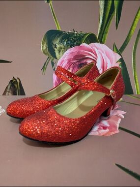 Red Glitter Mary Jane Heels